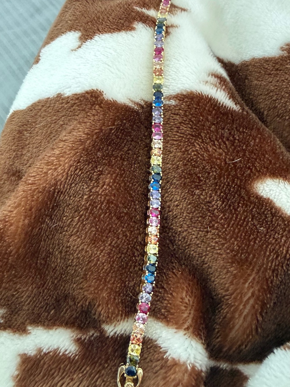 Gold Multicolor Tennis Bracelet - Women Jewelry